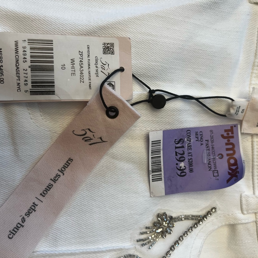 cinq a sept White Embellished Women’s Jeans - Picture 9 of 9